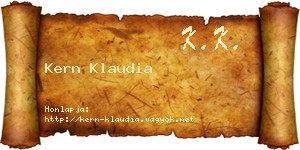 Kern Klaudia névjegykártya